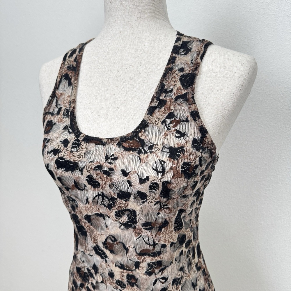 Vtg 90s Wet Seal Top Womens Medium Black Brown Floral‎ Fairy Grunge Sheer Moody - Picture 6 of 13